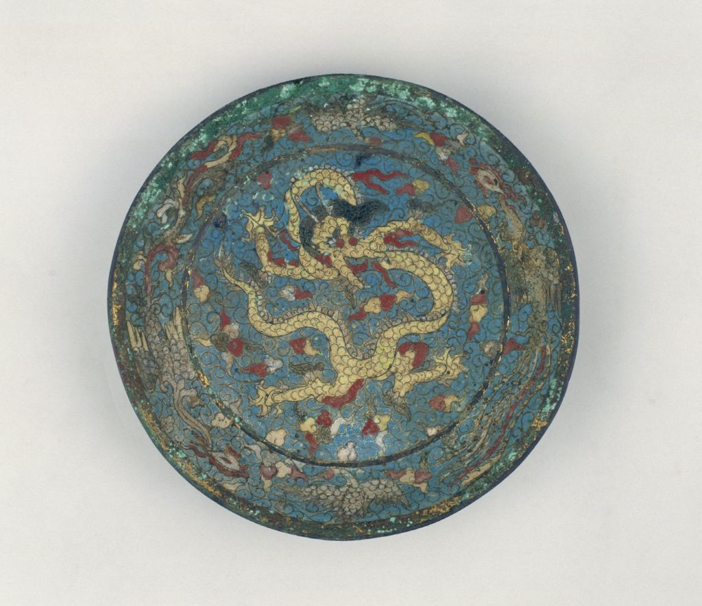 图片[2]-Jiajing style filigree enamel dragon and phoenix pattern plate-China Archive